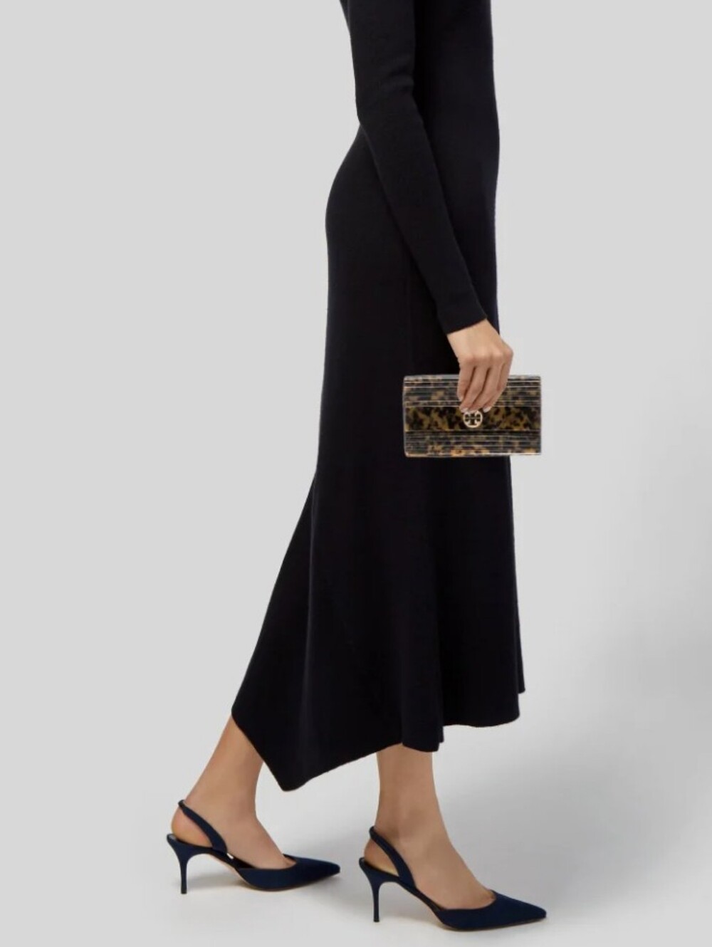 Tory Burch-Kerry Tortoise Shell Resin/Acrylic Hard Shell Clutch 🤎🖤